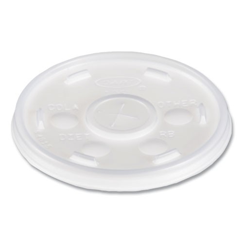 Dart Plastic Cold Cup Lids, Fits 10 oz Cups, Translucent, 100/Pack, 10 Packs/CT