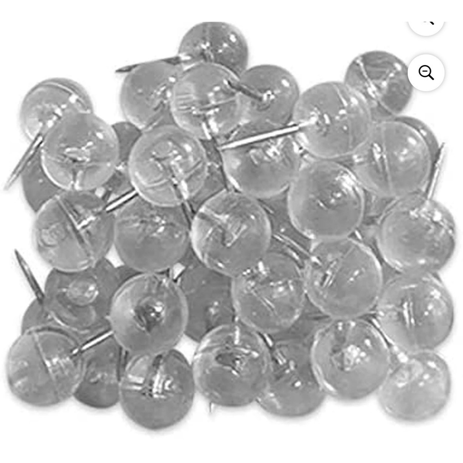 Trends Posters- Clear (30-Count) Clear Push Pins Thumb Tacks