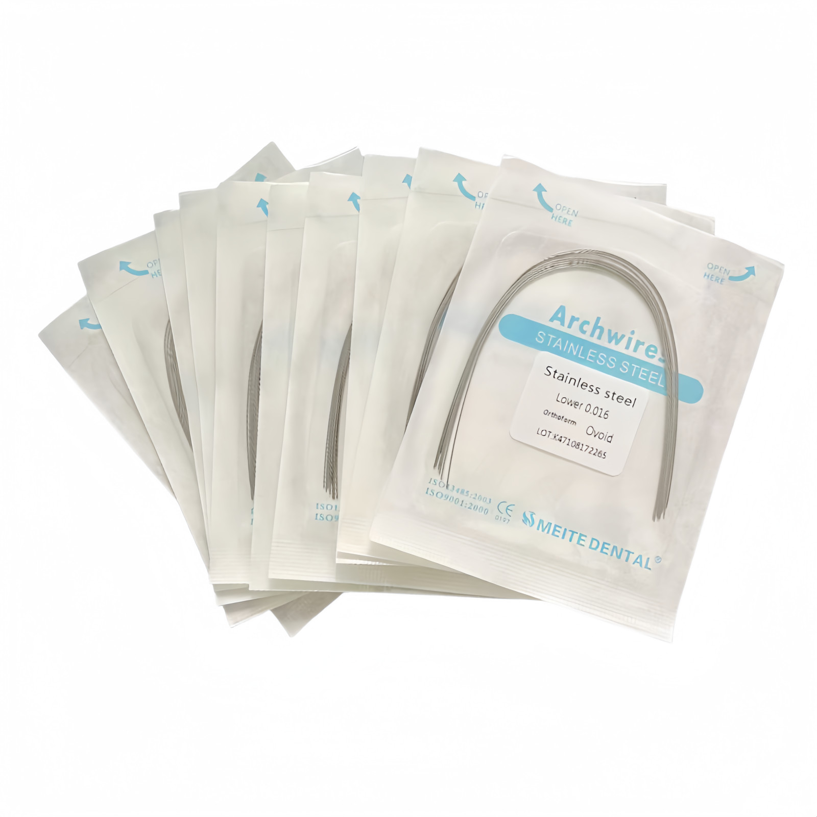 Dental Ortho Arch Wire NiTi Stainless Steel Ovoid/Natural Round Rectangular Wire