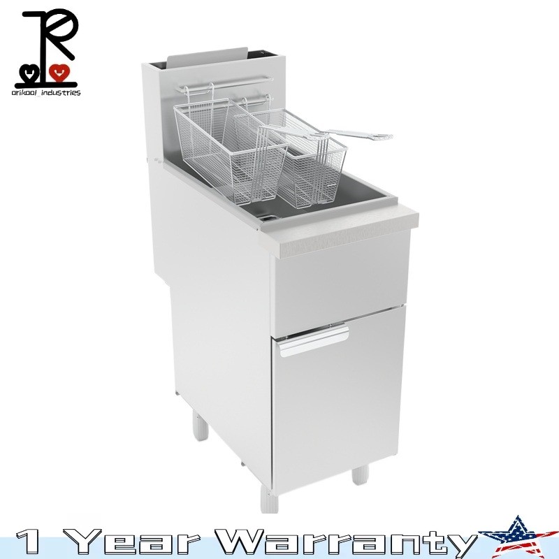 Commercial Deep Fryer Propane 3 Burners 40lbs 90000 BTU 400°F CSA 200°F-400°F