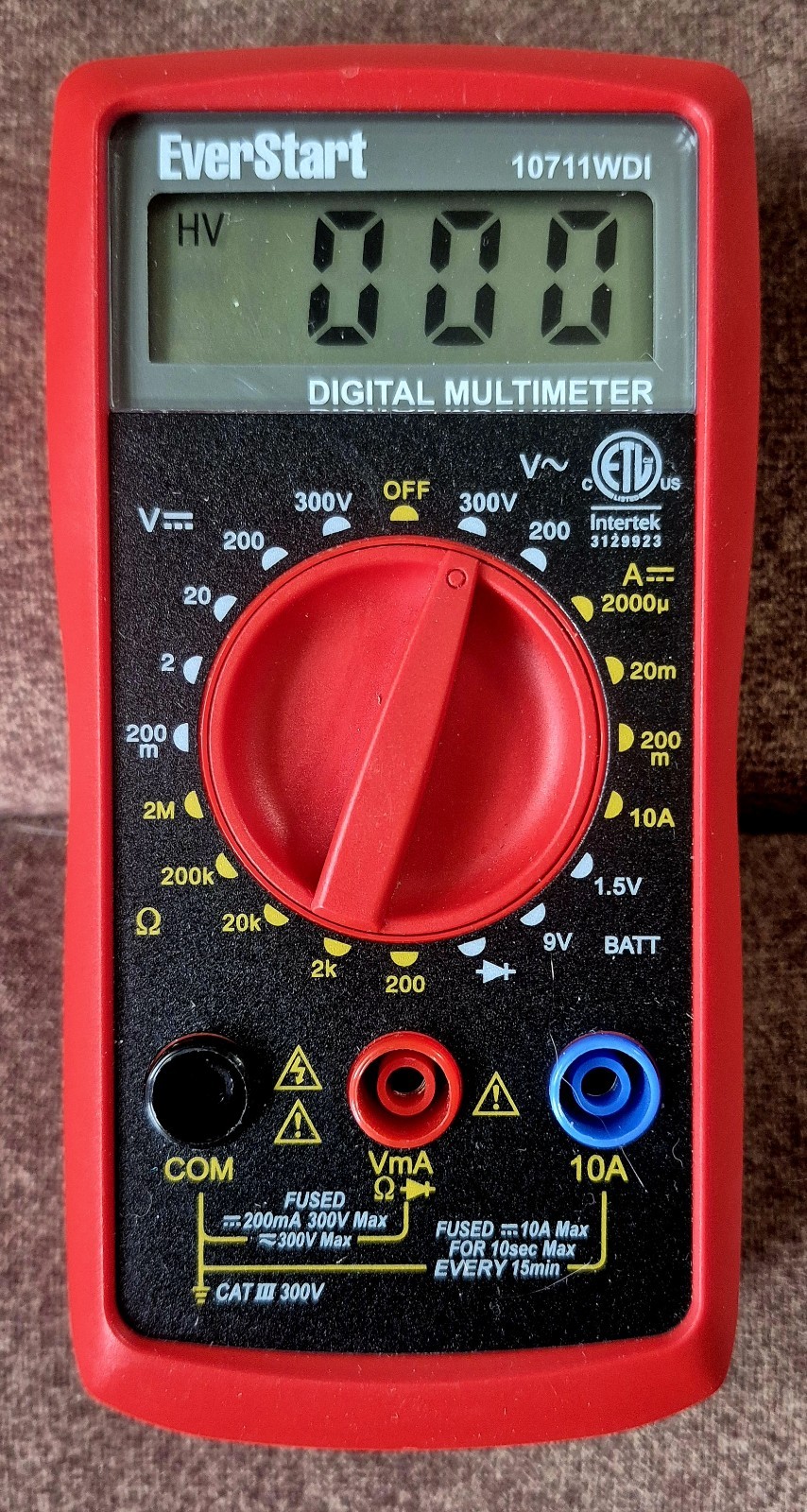 EverStart 7 Function 300V Digital Multimeter 10711WDI – NO LEADS