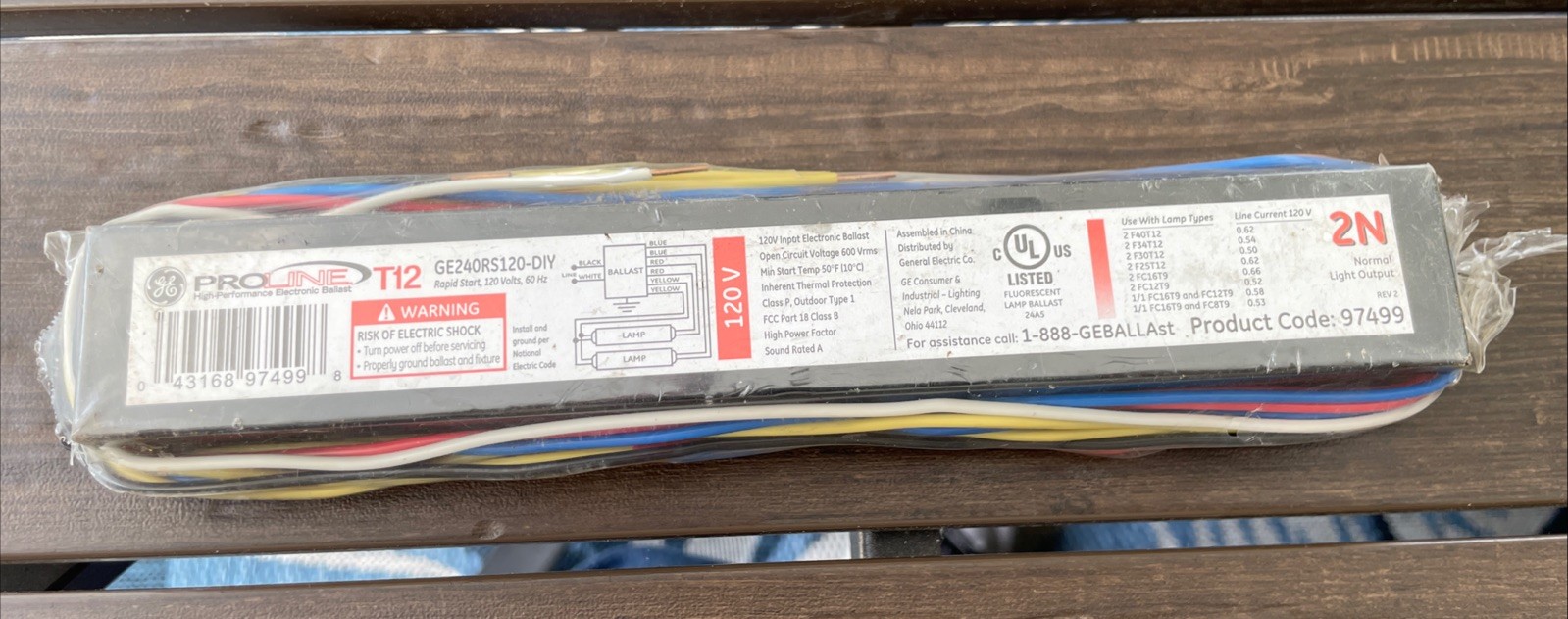 GE Proline Ballast: GE24ORS120-DIY, T12, 120 Volts, 60 Hz, Rapid Start (New)