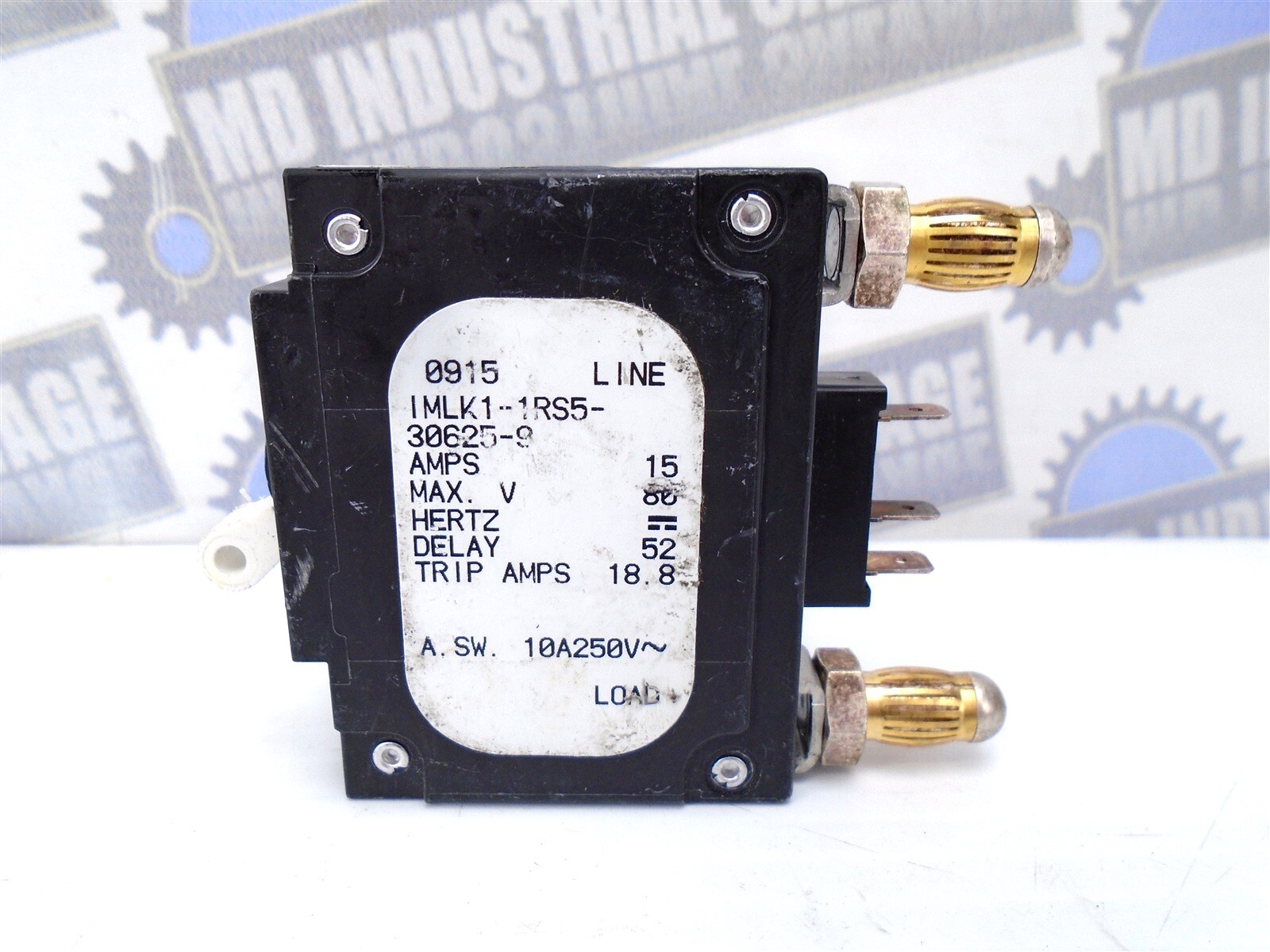 AIRPAX – CIRCUIT BREAKER – 15A – IMLK1-1RS5-30625-9 – BULLET WHITE THROW – 80V