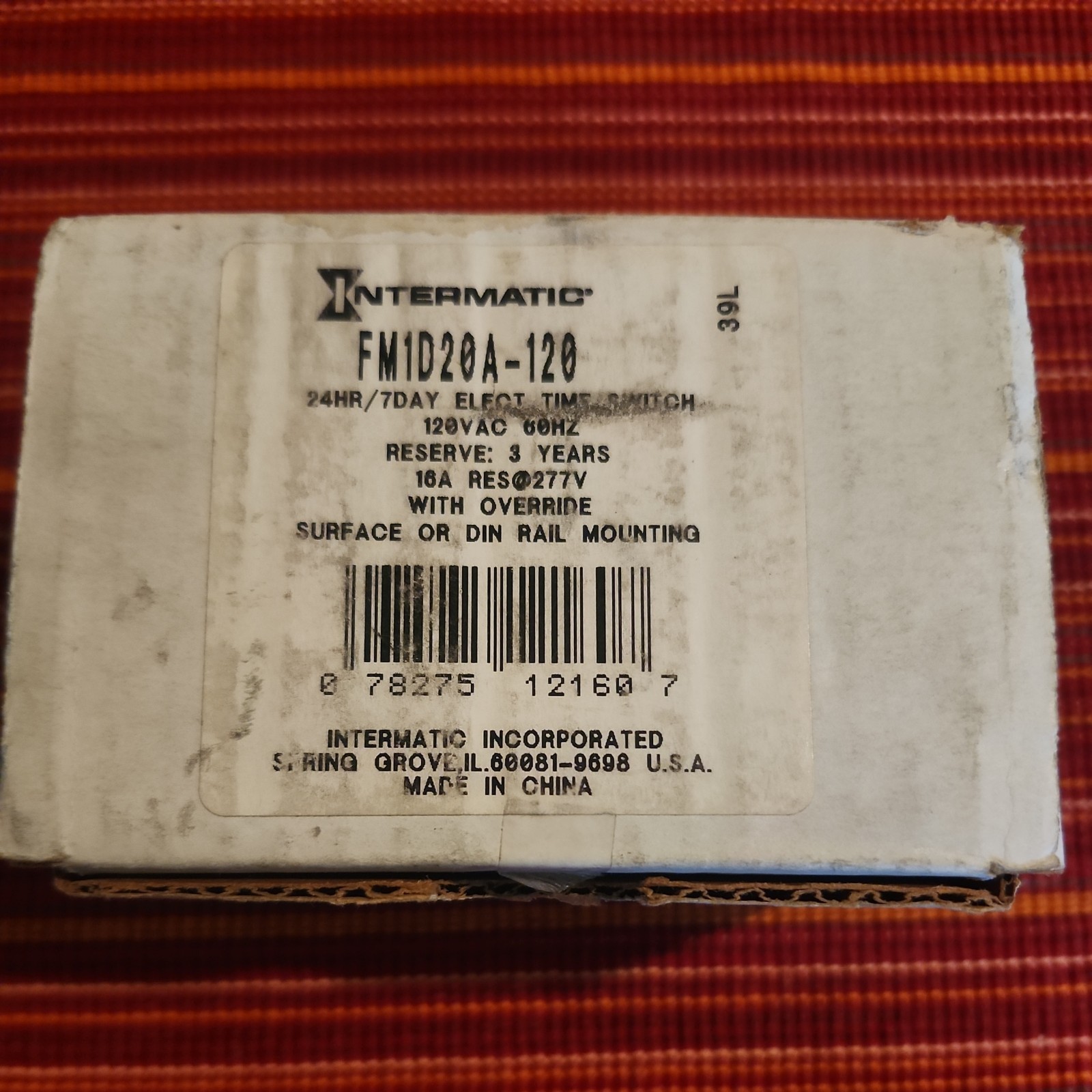Intermatic FM1D20A-120 Electric Time Switch 24HR/7-Day 120V New in Factory Box
