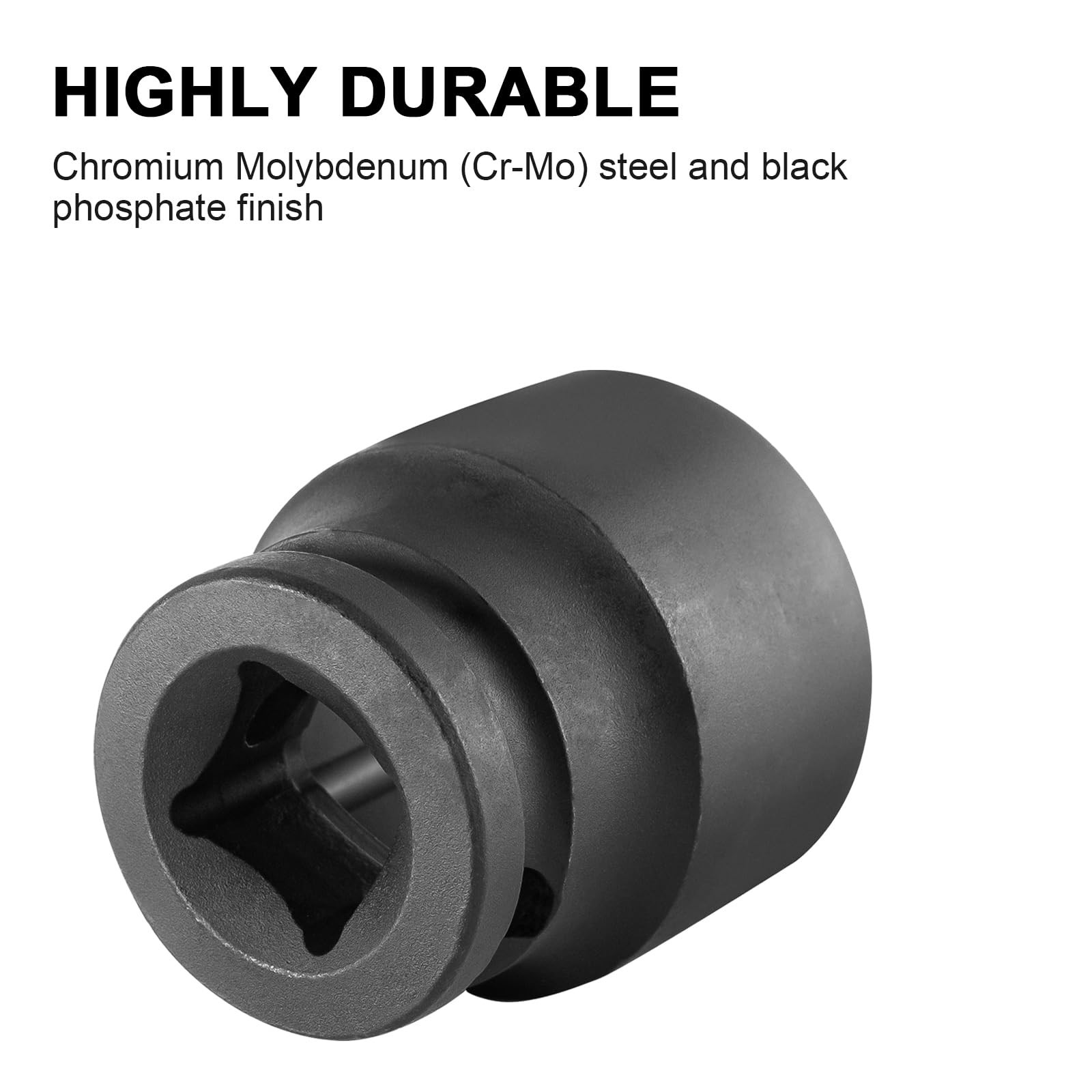MAXPOWER 1/2 Inch Drive 27mm Standard Impact Socket, Made with 27mm, Black
