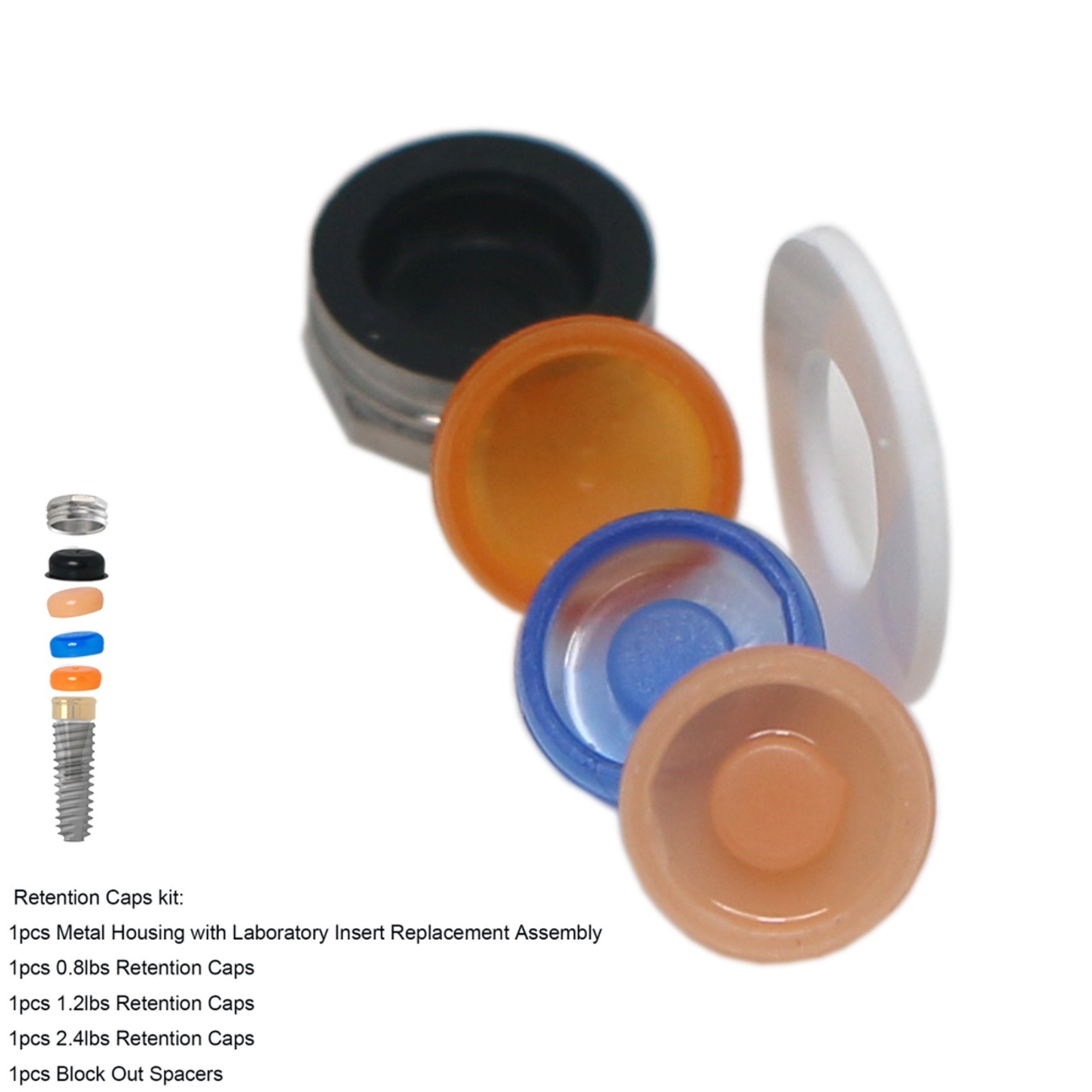 US Multi Pack Dental Male Cap Inserts for Locator Abutment Retention Cap Replace