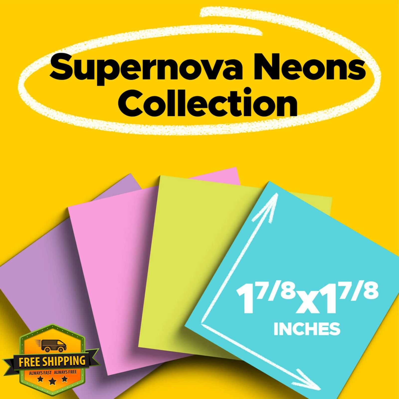 Post-it Super Sticky Notes, 18 Sticky Note Pads, 1.875 x 1.875 in., School Su…