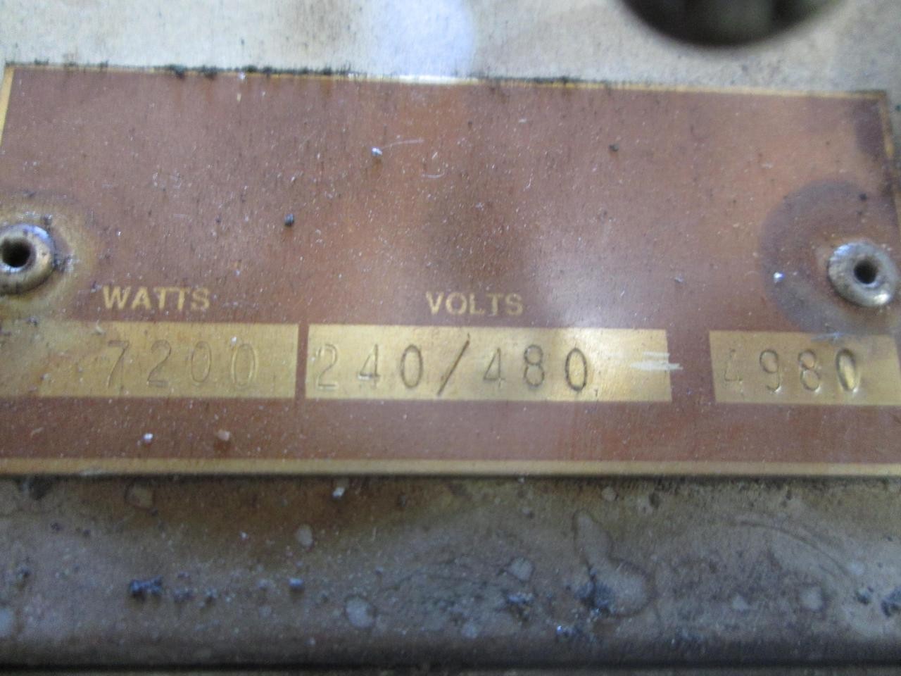 7980 INDUSTRIAL PLATE HEATING ELEMENT 7200 WATTS 240/480 VOLTS