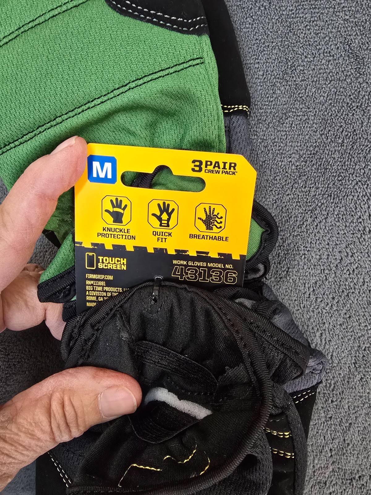 Firm Grip Medium High Performance Utility Work Gloves (3-Pack)