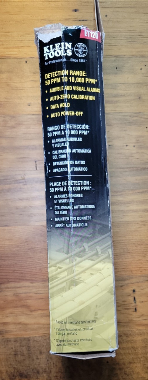Klein Tools ET120 Combustible Gas Leak Detector – New Open Box