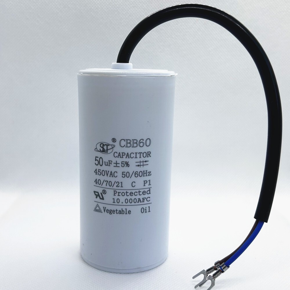 80uF 80MFD 450V 450VAC CBB60 Motor Run Capacitor with Wire Leads, 50/60Hz, ±5%