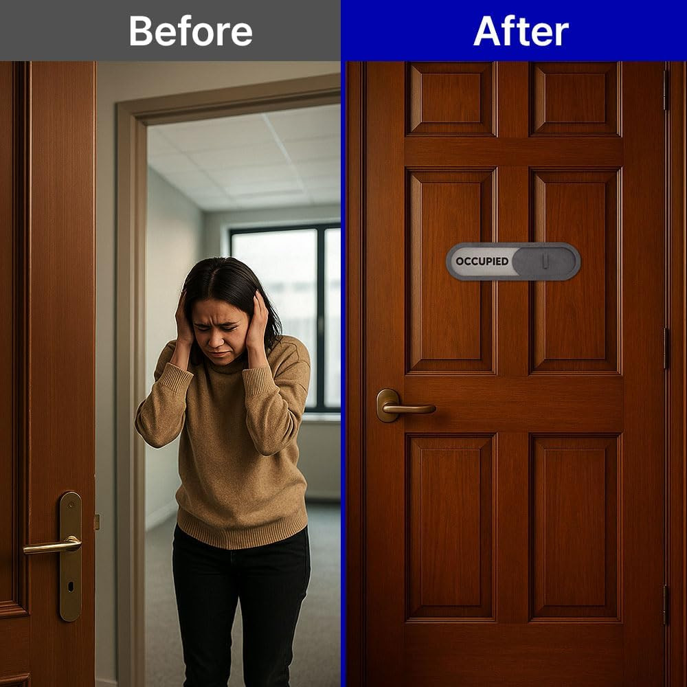 Vacant Occupied Slider Door Sign for Home Office – Premium MDF, 7.5 X 2.2 in (Br
