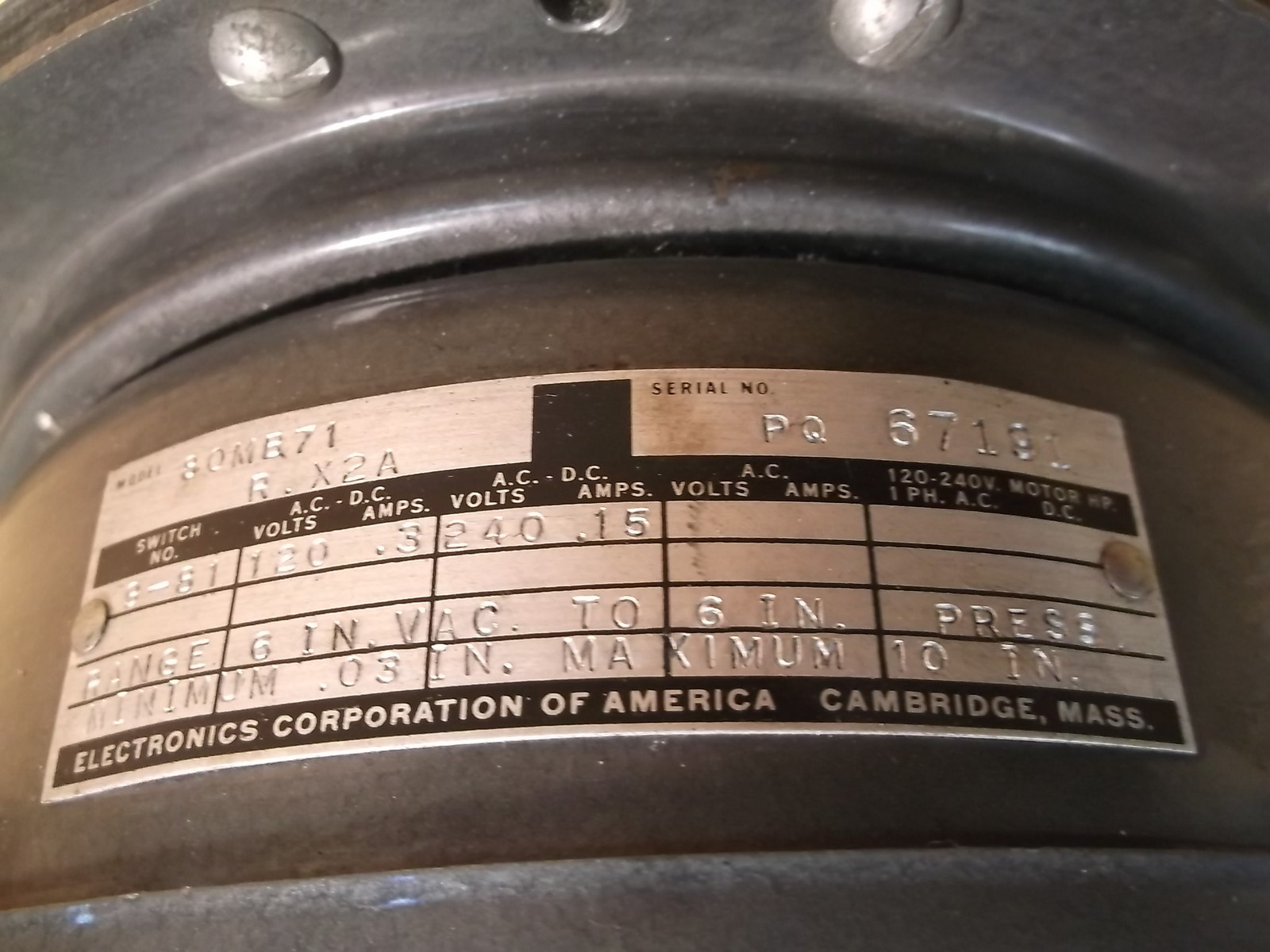 Electronics Corp Of America 80MB71R.X2A PQ67191 *FREE SHIPPING*