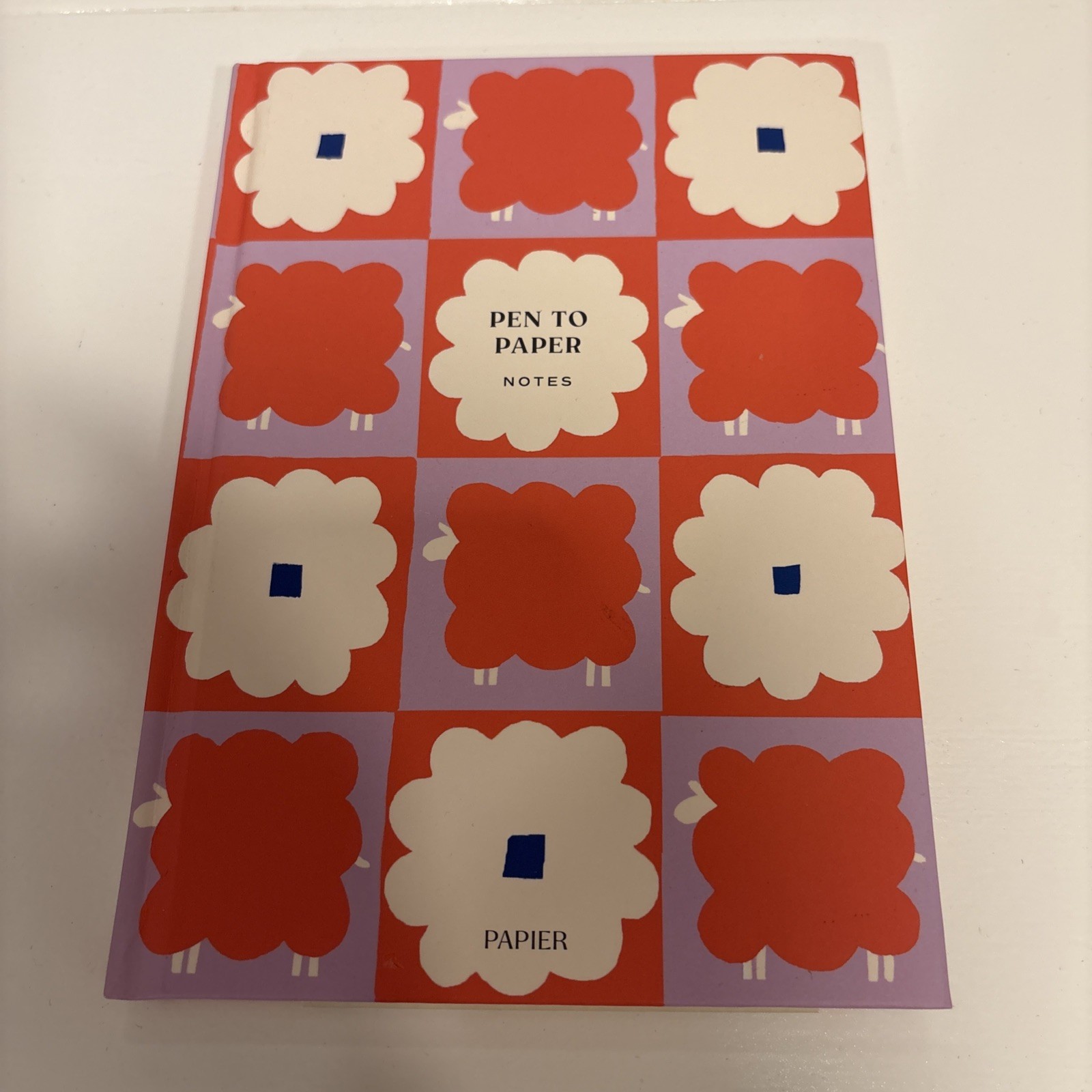 Papier Lines Notebook Floral Blocks 192 lined pages Hardcover New 8.5×6”