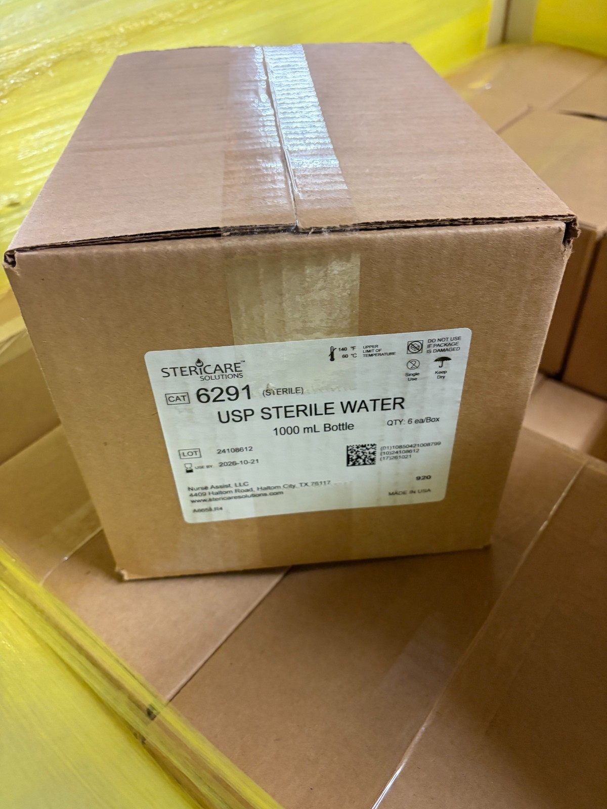 6 pack Stericare Sterile water for irrigation 1000ml