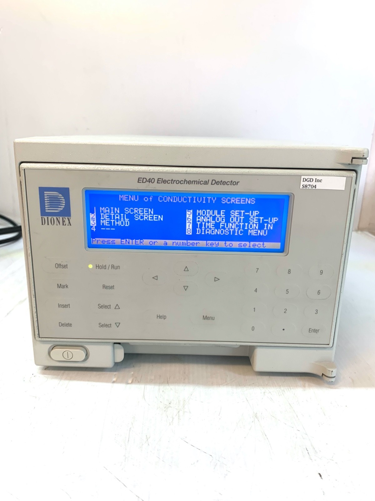 Dionex ED40-1 Electrochemical Detector Working Condition S8704 ARA