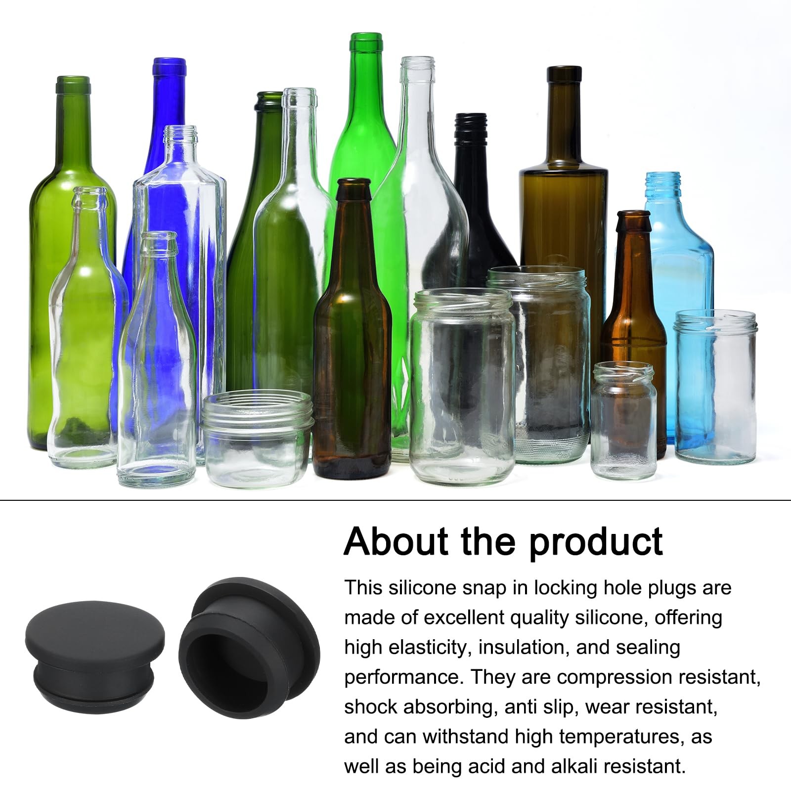 Snap in Locking Hole Plugs Rubber Panel Seal Cover Drilled Silicone Caps, [fo…