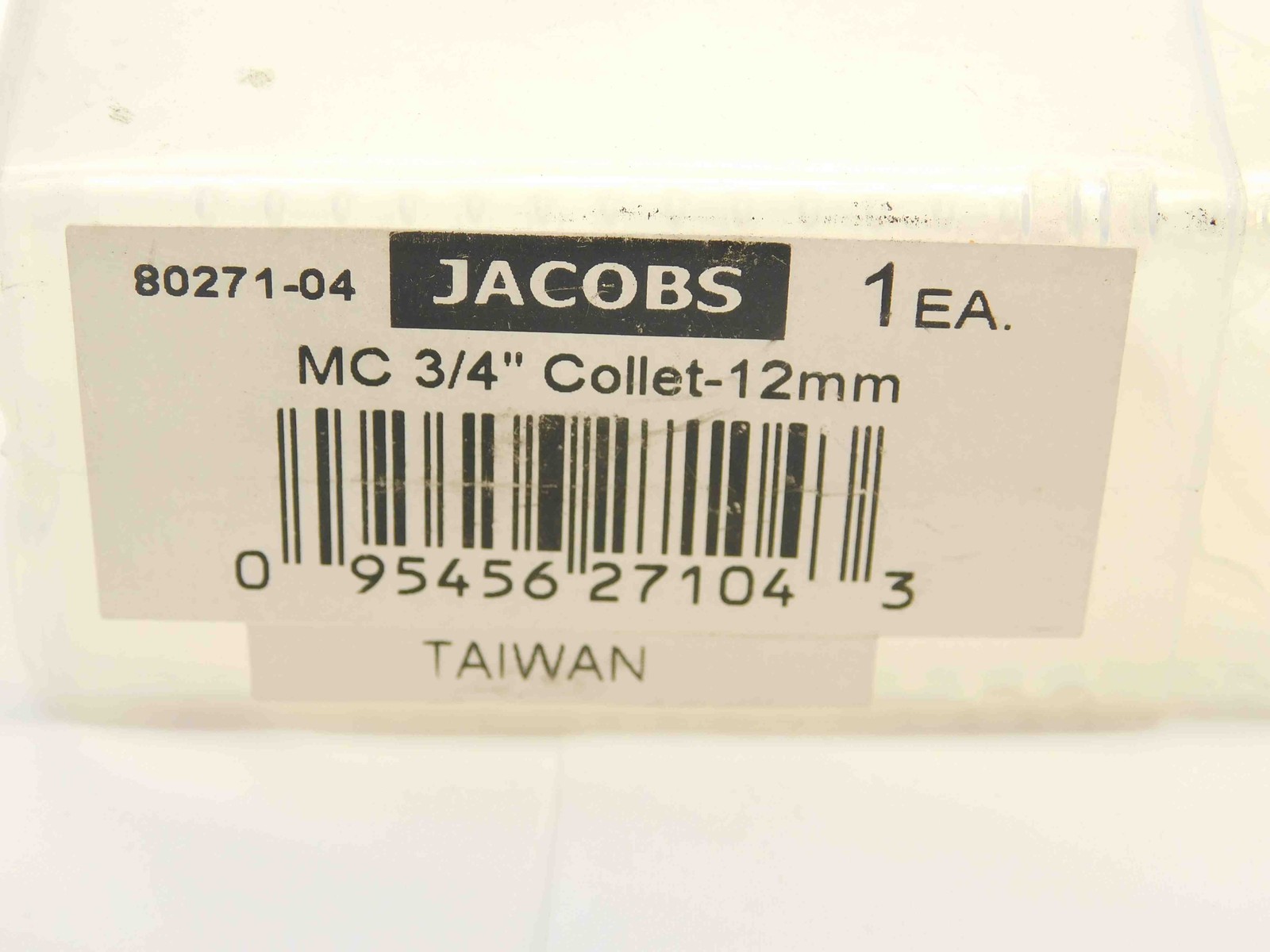 NEW JACOBS 3/4″ O.D. STRAIGHT COLLET 80271-04 SIZE 12mm .75 12.0 mm MC SLEEVE