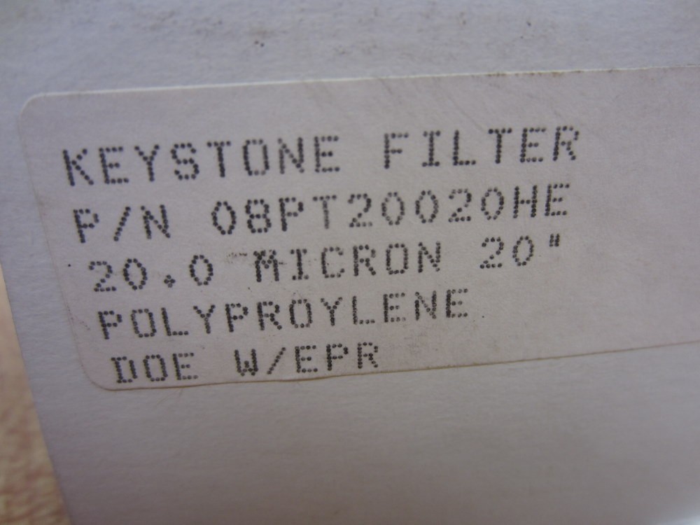 Keystone Filter 08PT20020HE Filter Element 20 Micron Polyproylene