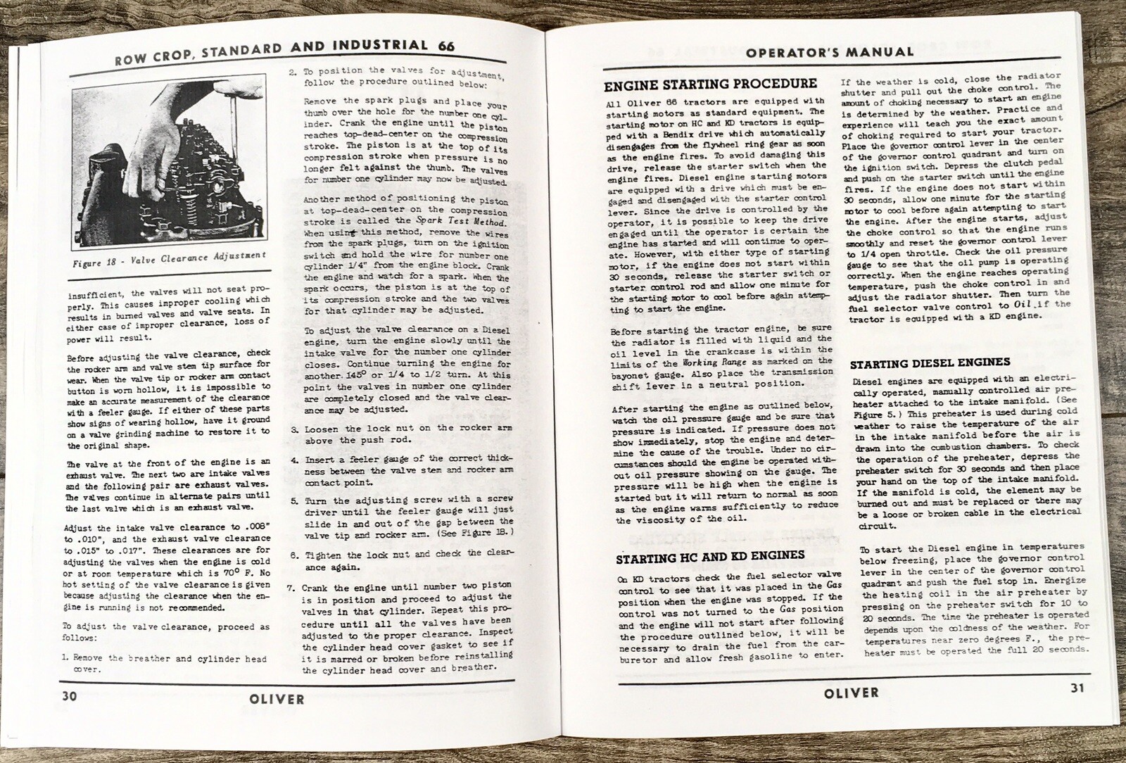 Oliver 66 Tractor Operators Manual Owners Book Maintenance Adjustments Lube