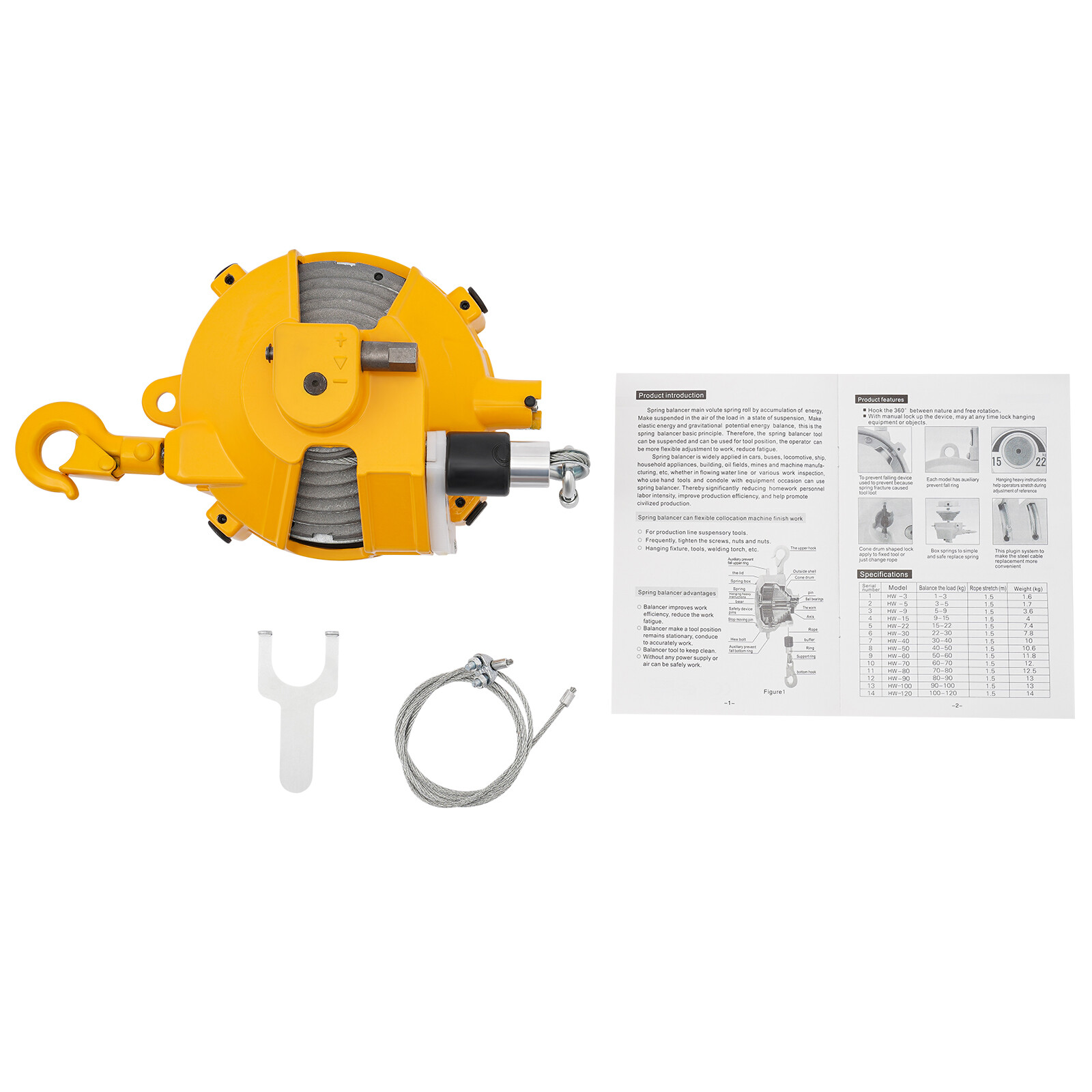5-9kg Adjustable Spring Tool Balancer Retractable Spring Balancer W/ 1* Wrench
