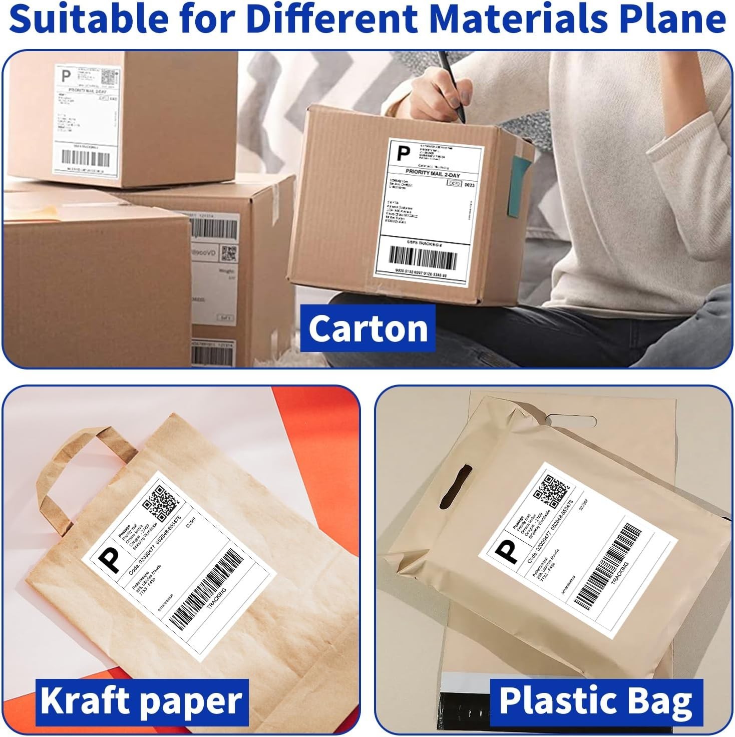 4″ x 6″ Direct Thermal Labels, 4000 Fanfold Shipping Labels with Perforated L…