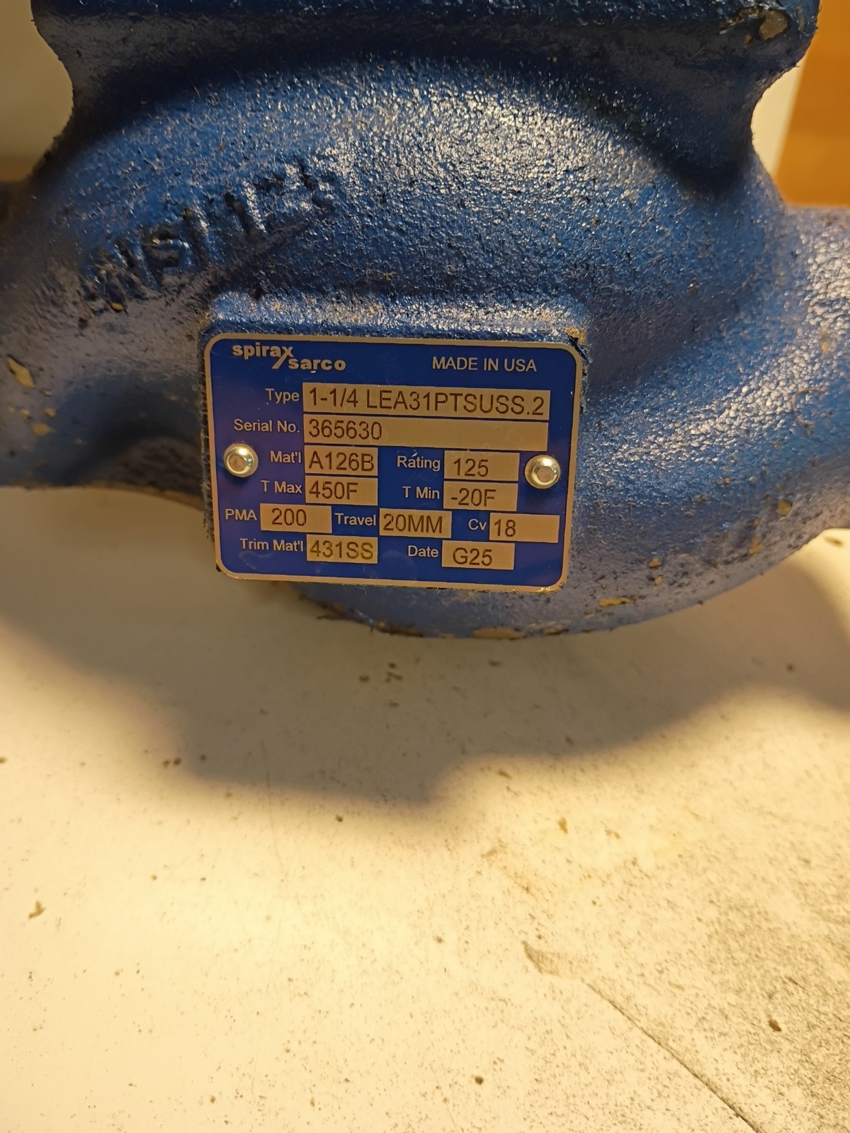Spirax Sarco 1-1/4 LEA31PTSUSS.2 WITH AEL7 Electric Actuator