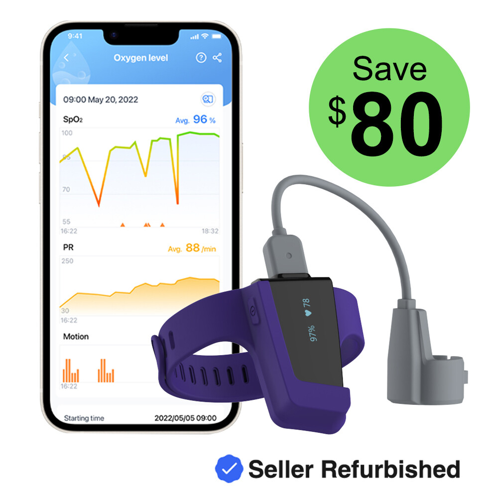 Wellue Wrist Pulse Oximeter for Oxygen Level & Pulse Rate Bluetooth Refurbished