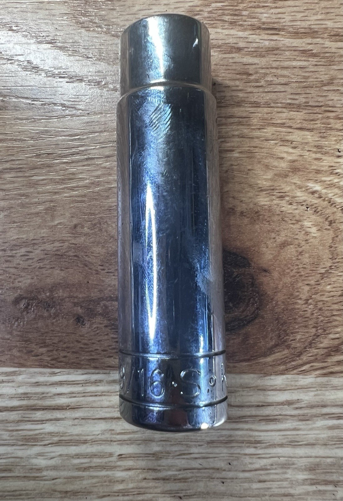 SK Tools 1/2″ Drive, 9/16″, 6 Point, Deep Chrome Socket 41818 USA
