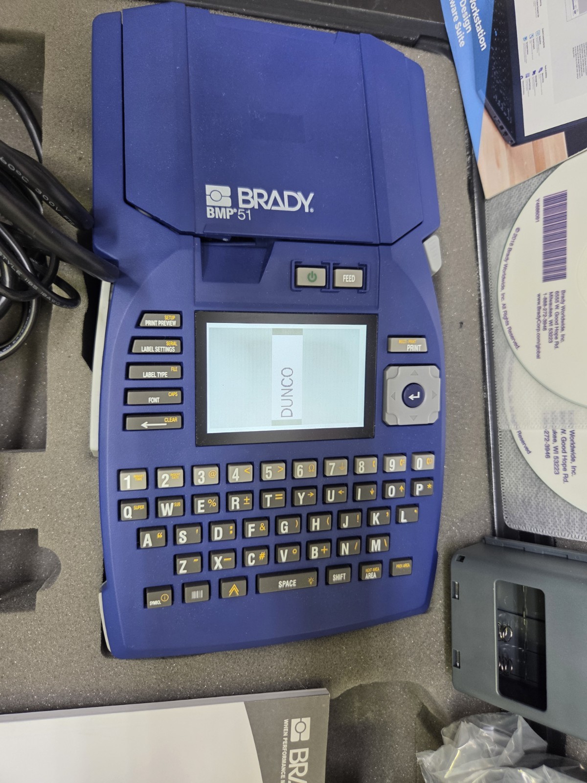 Brady BMP51 Portable Printer In OEM Case, Charger, Manual, Works Great! Used