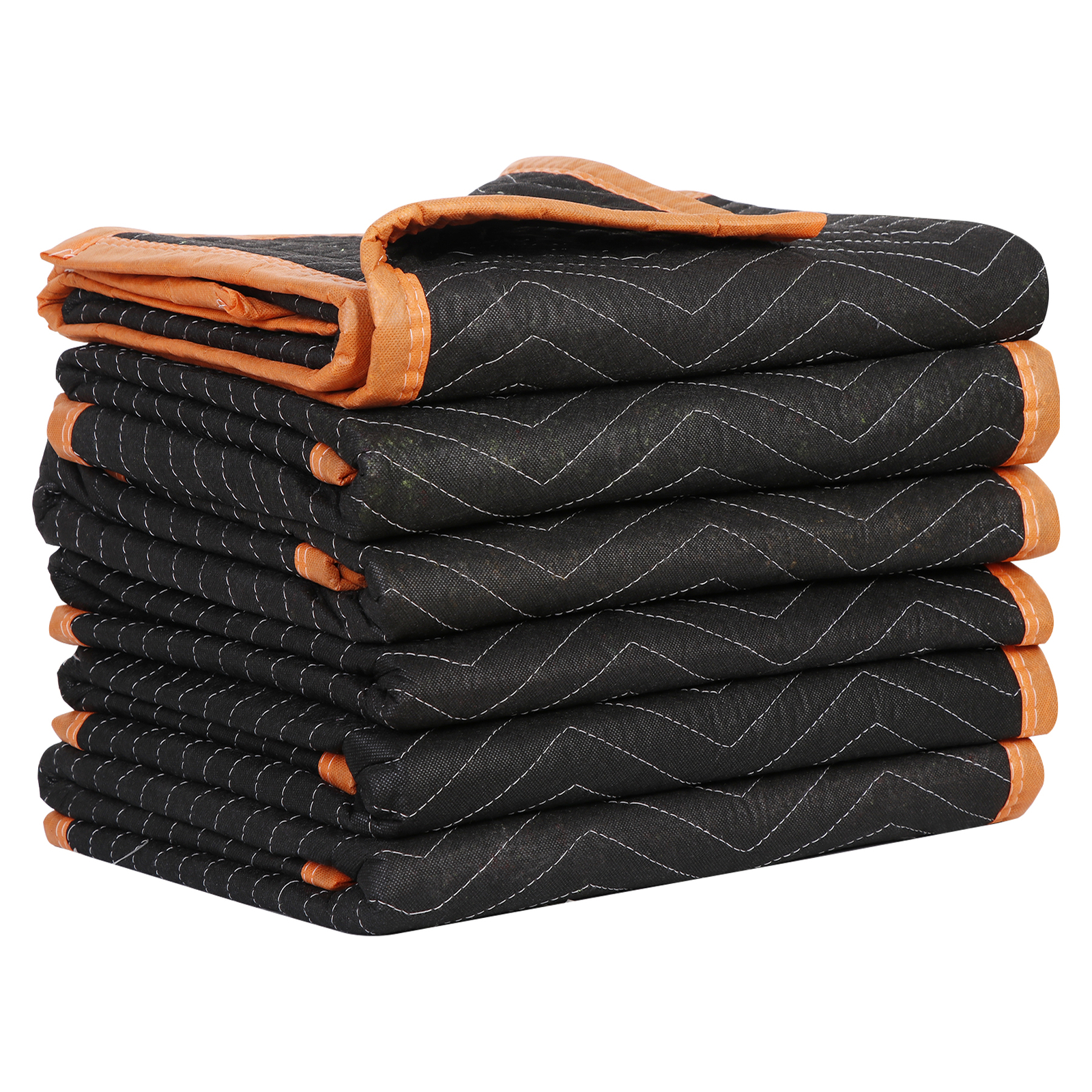 6 Pack Moving Blankets Quilted 40″ x 72″ Shipping Furniture Pads Black