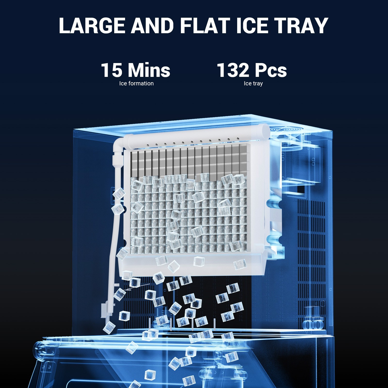Commercial Ice Maker Machine-Head Only 400 LBS/24h 132 Ice Cubes Self-Cleaning