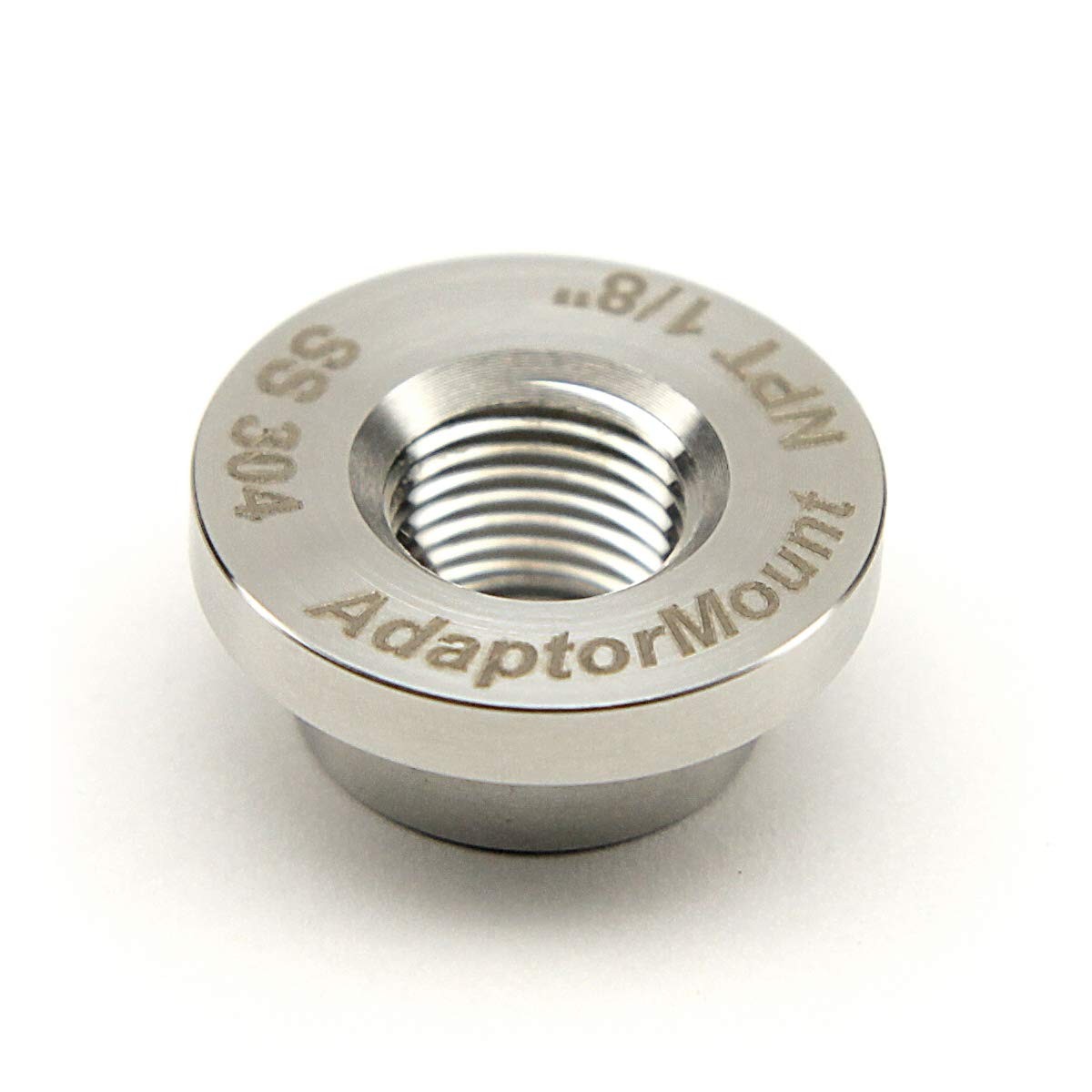 1/8” NPT Female Weld Bung – 304 Stainless Steel Stepped 1/8″, Clear