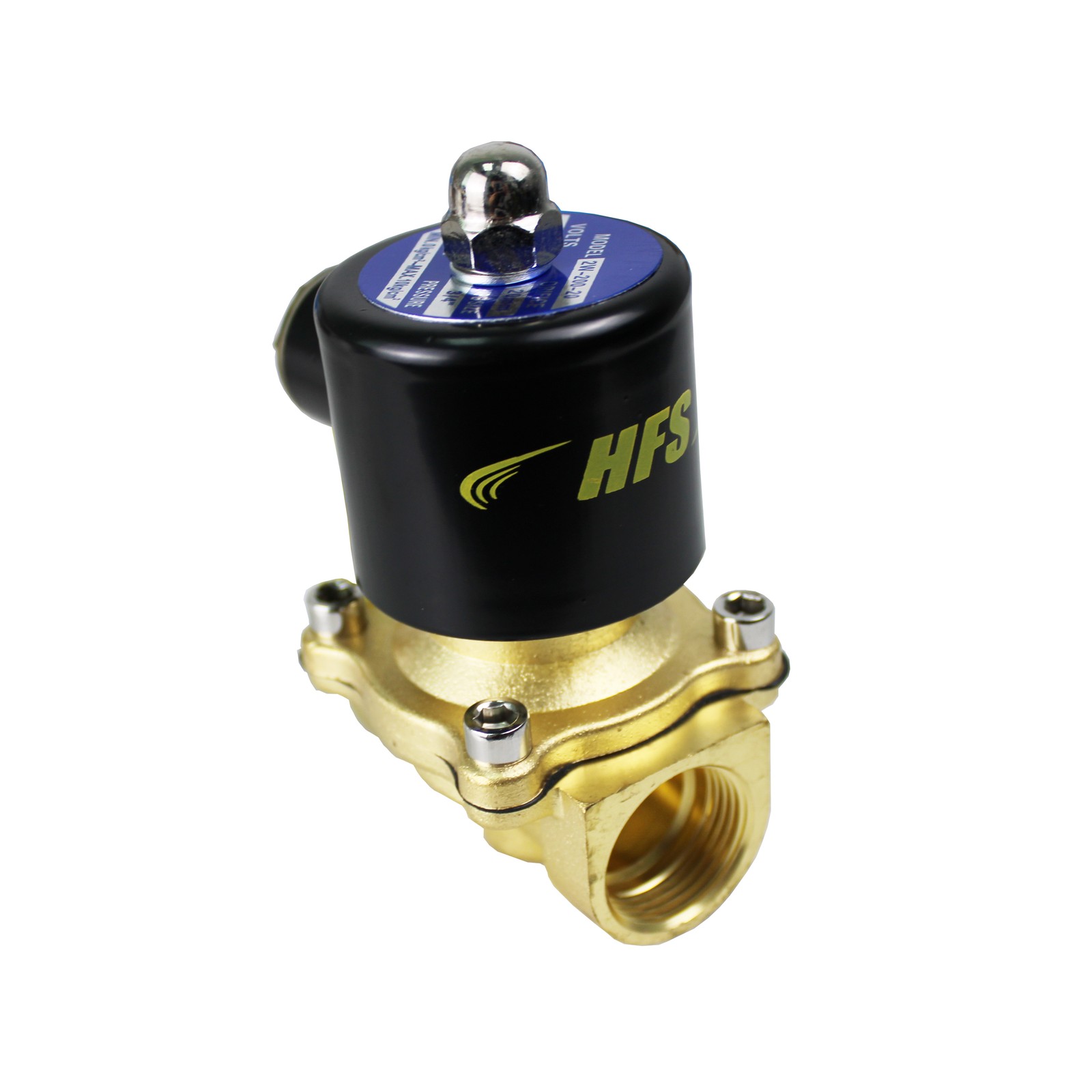 HFS(R) 110V Ac 3/4″ Electric Solenoid Valve Water Air Gas, Fuels N/C – Brass