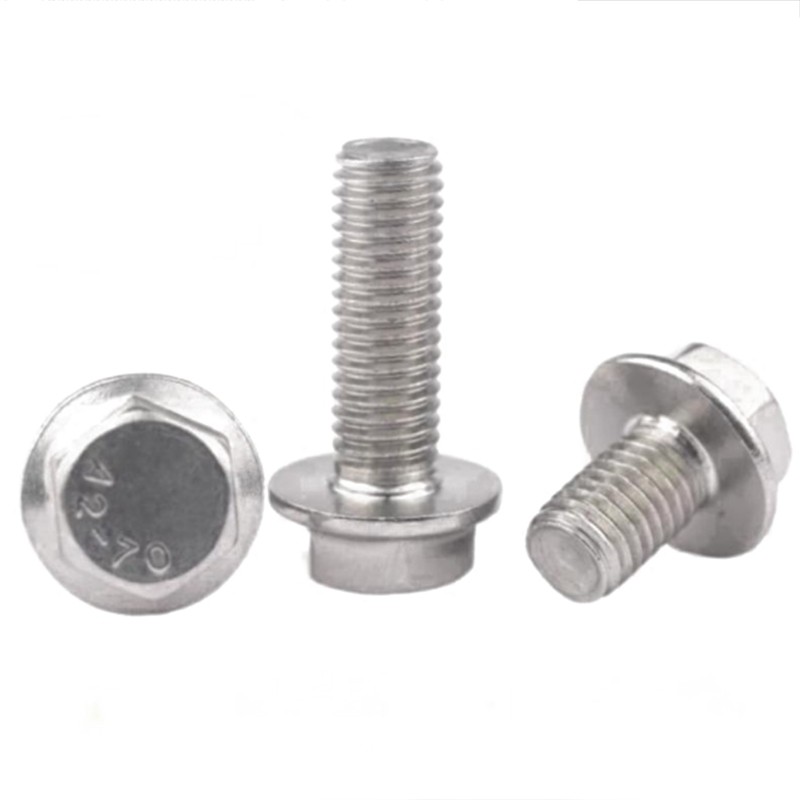 M6 FLANGED BOLTS FULLY THREADED HEXAGON FLANGE HEAD SCREWS A2 STAINLESS STEEL ﻿