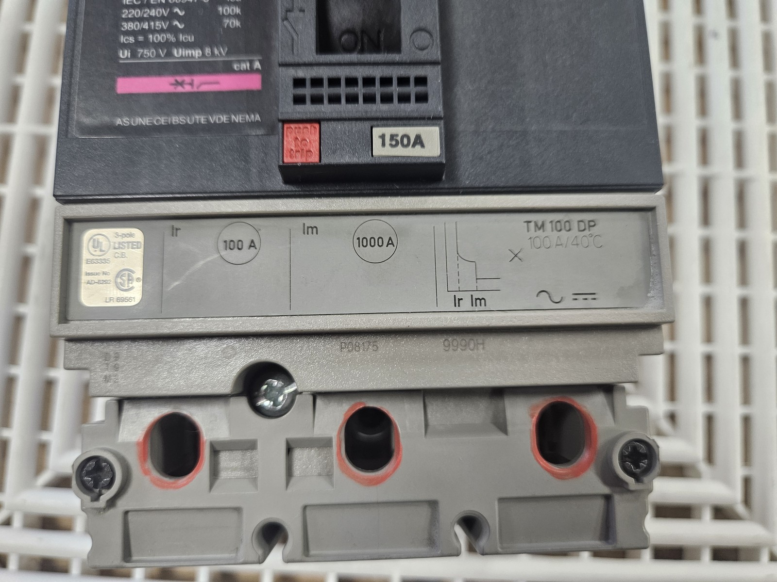 Merlin Gerin NSF150H 100A 600V 3P Molded Case Circuit Breaker w/ TM100DP
