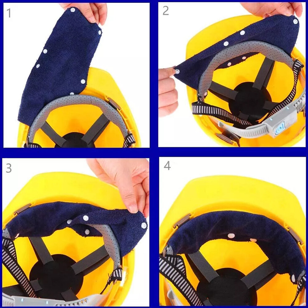 24PCS Hard Hat Accessories Terry Cloth Hard Hat Sweatband Reusable Snap on Sweat