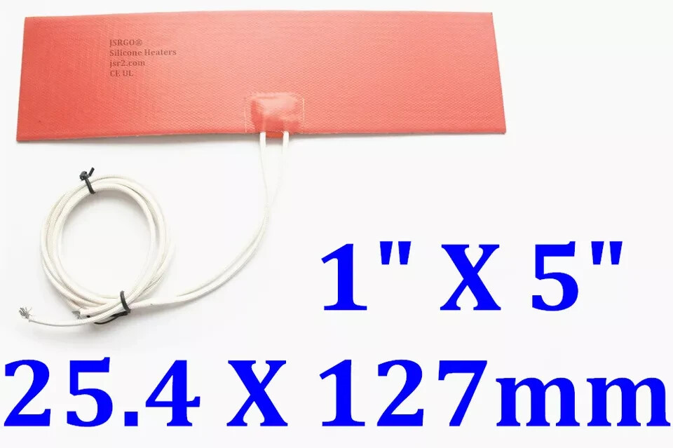 Silicone Heating Blanket Pad 1″ X 5″ 25.4 X 127mm 25W Factory Direct Sale Custom