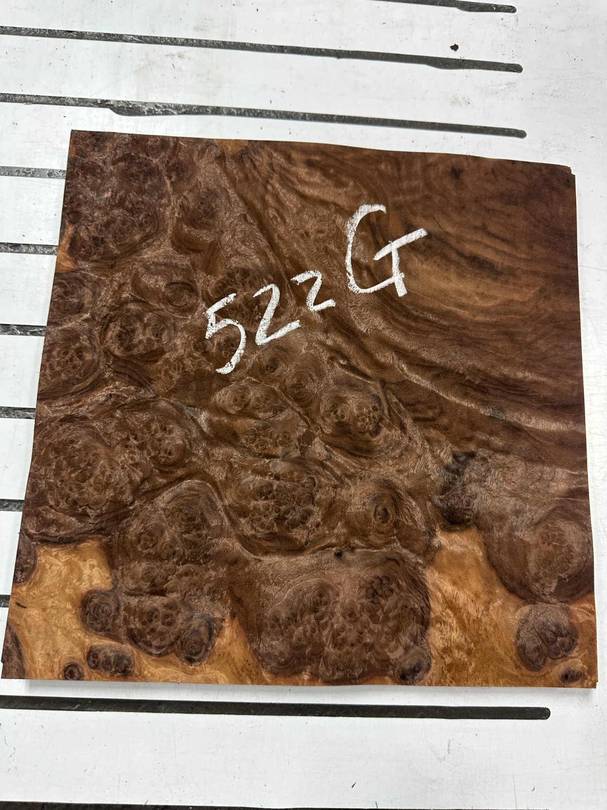Walnut Burl Raw Wood Veneer 2 sheets 11″ x 11″ 522G