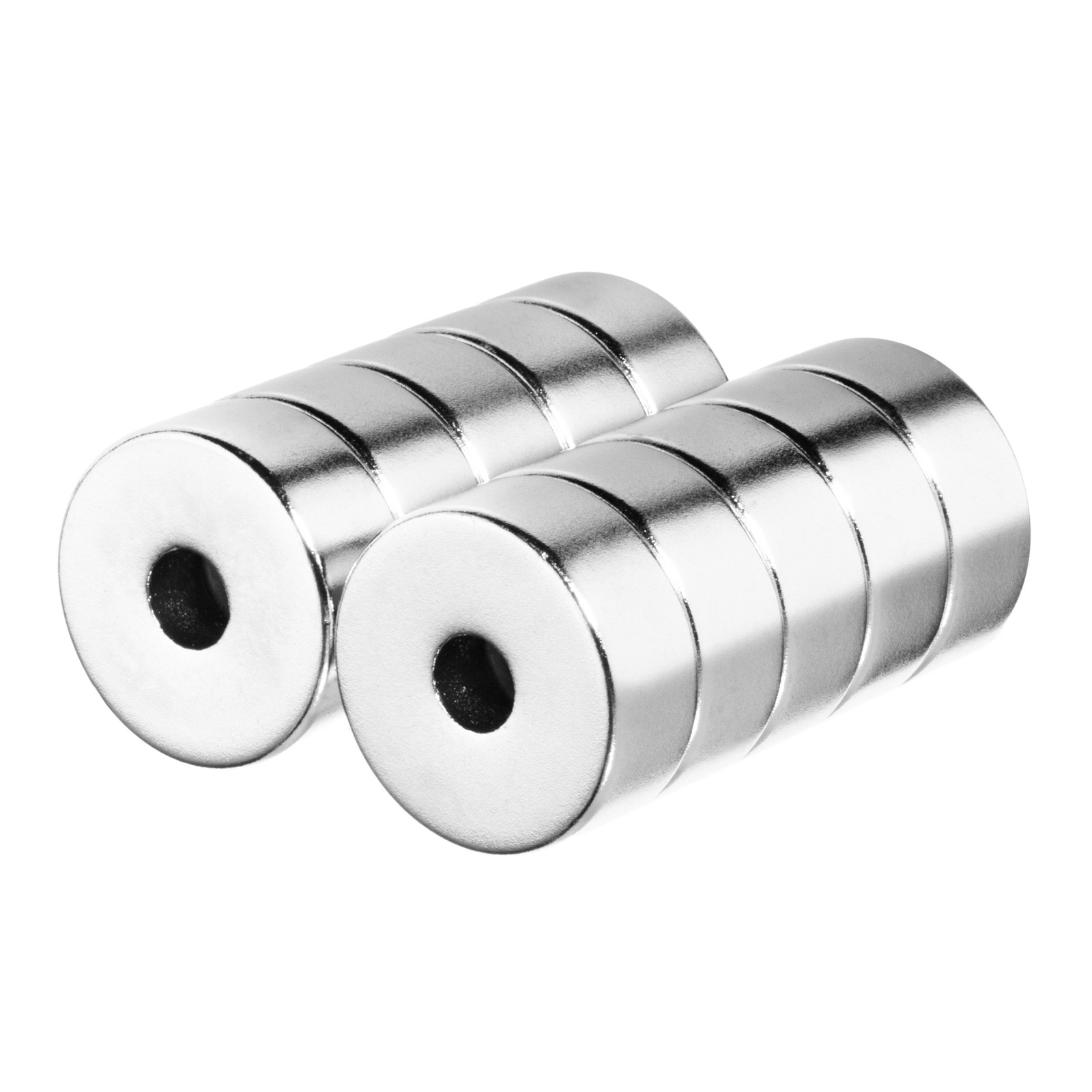 5/8 x 1/4 Inch Strong Neodymium Countersunk Ring Magnets N52 (10 Pack)