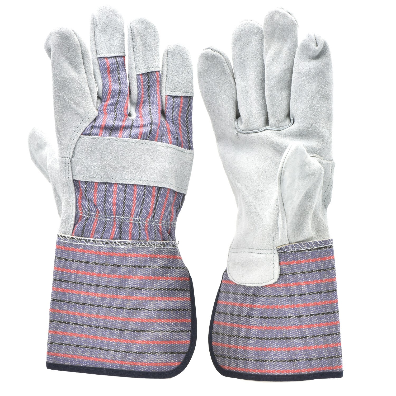 G & F 5025L-5 Suede Leather Work Gloves Extra Long Cuff Rubberized Safety 5 Pair