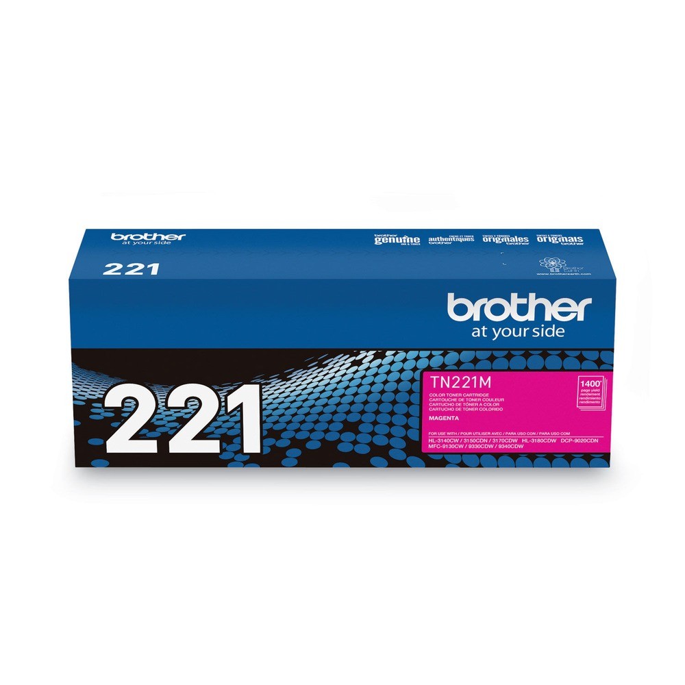 Brother TN221M 1400 Page-Yield TN221M Toner – Magenta New