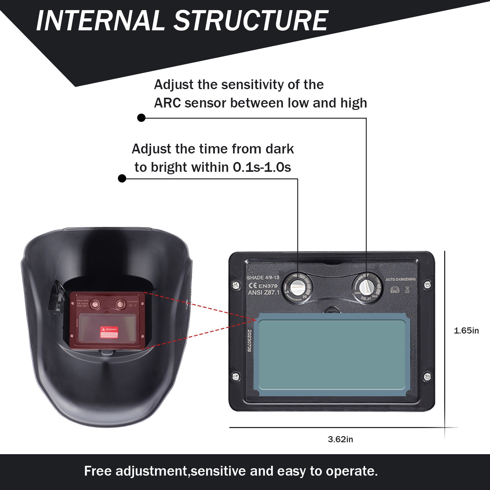 True Color Solar Auto Darkening Welding Helmet Arc Tig Mig Grinding Hood
