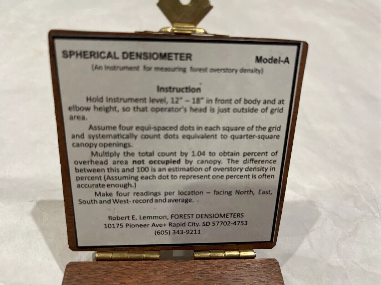 Spherical Crown Densiometer, Forestry Suppliers scientific Spherical Convex New