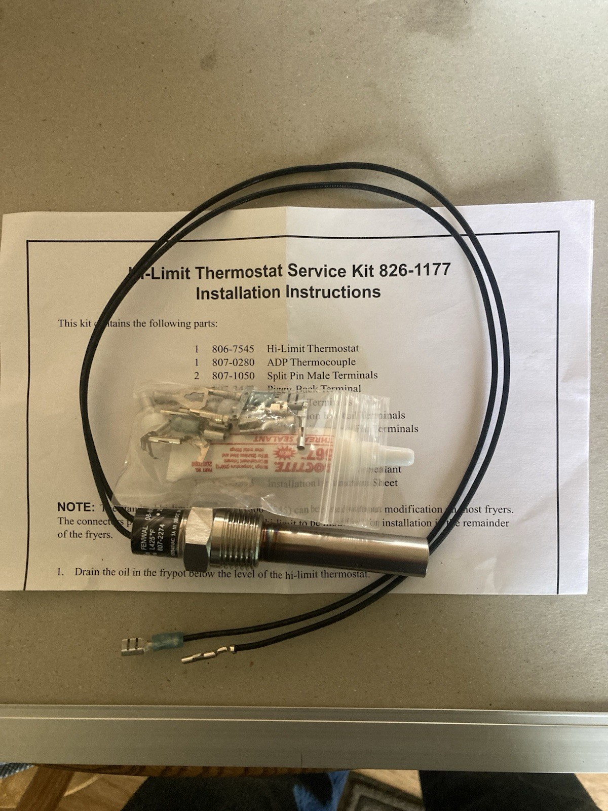 Frymaster Fryer Parts 8261177 Hi-Limit Kit