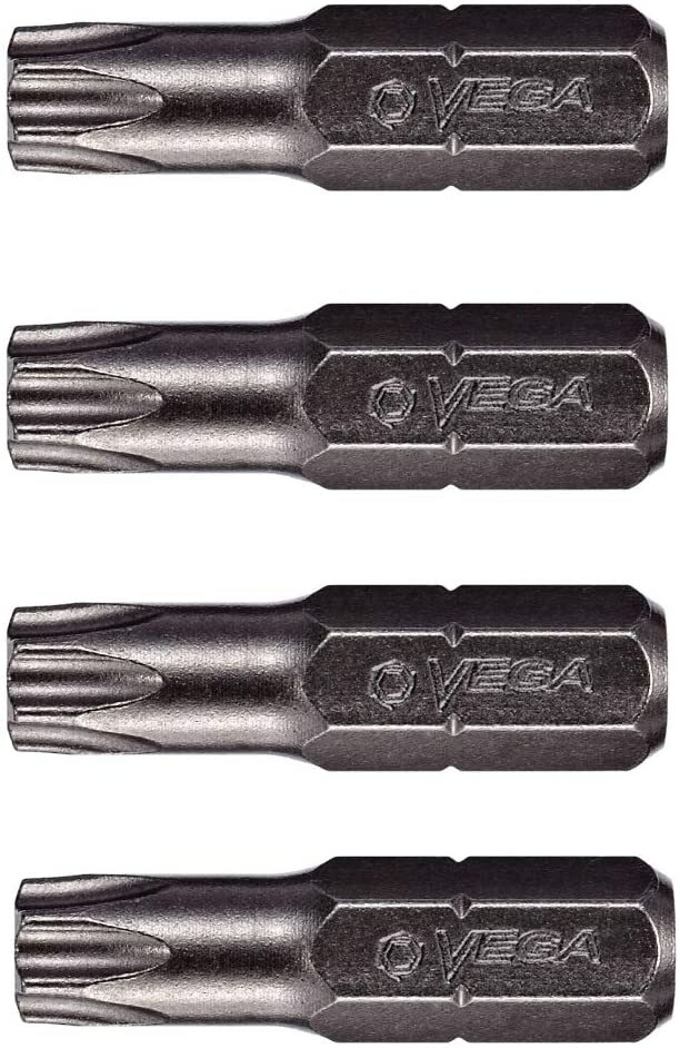 VEGA T30 TORX Security Bits Professional Shank T-30 S2 Steel 1″ Bits. 125TT30A-4