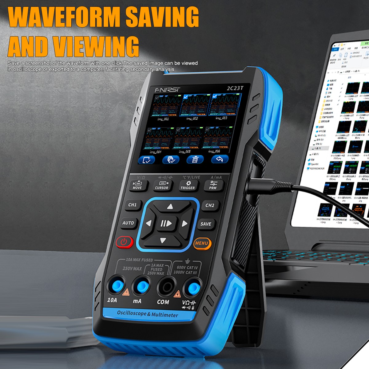 Portable Digital Scope Meter 10000 Counts 32kb Depth Auto-Ranging DMM w/ 2MHz FG