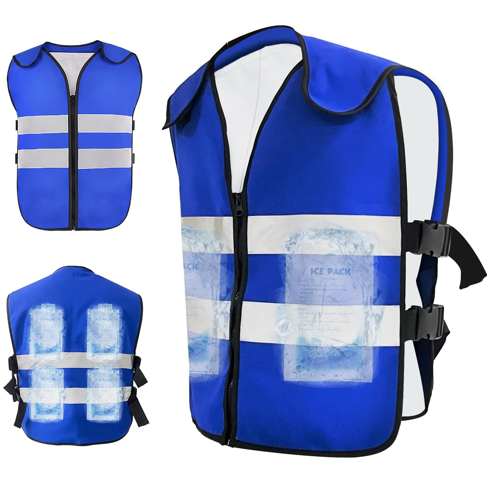 Cooling Vest for Men & Women Adjustable Ice Vest with 20 PCS Gel Ice Packs