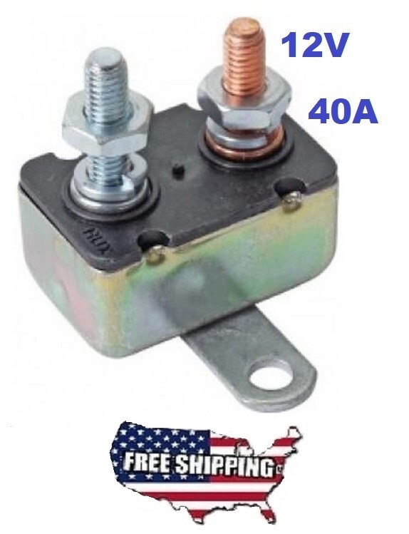 RV FORKLIFT MARINE CIRCUIT BREAKER 40 AMPS 12V BRACKET 90″ POLLAK USA 54-240P