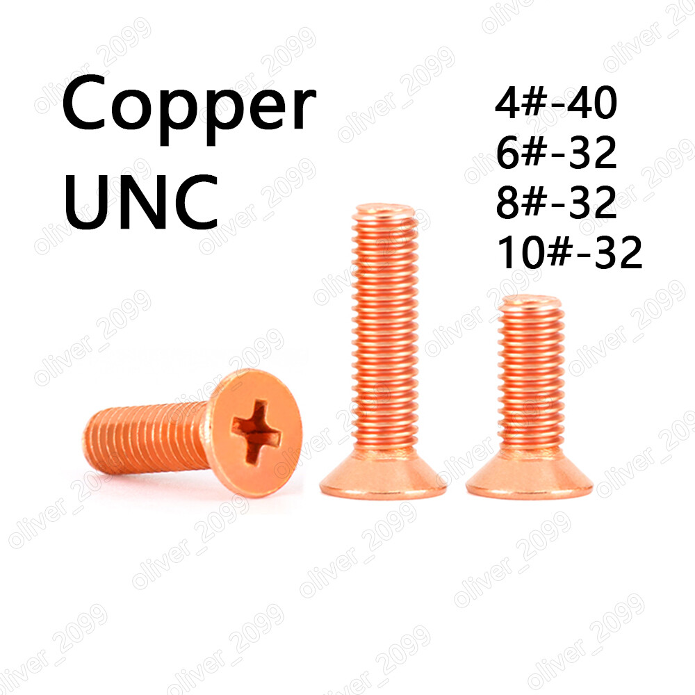 99.9% Pure Copper Phillips Cross Countersunk Flat Head Screws 4# 6# 8# 10#